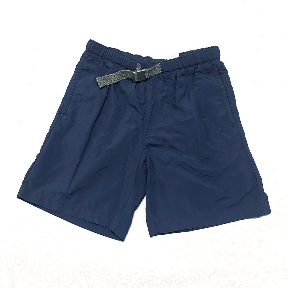 Columbia Shorts Mens S (28x8) Navy Blue Nylon Shorts Comfort Pockets Belted